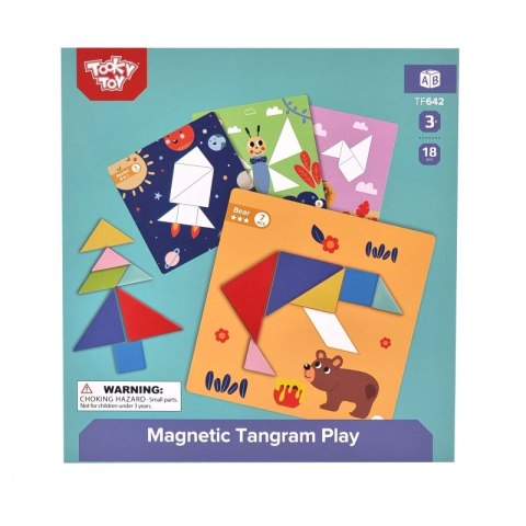 TOOKY TOY Puzzle Tangram Układanka dla Dzieci Nauka Kształtów Figury Kształty 18el. TOOKY TOY Puzzle Tangram Układanka dla Dzieci Nauka Kształtów Figury Kształty 18el.