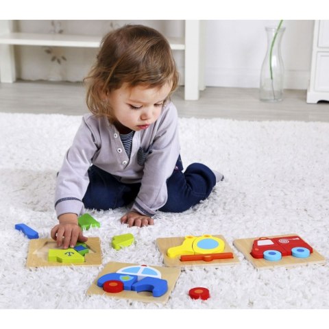 TOOKY TOY Puzzle Układanka Montessori Grube Klocki Statek 6 el. TOOKY TOY Puzzle Układanka Montessori Grube Klocki Statek 6 el.