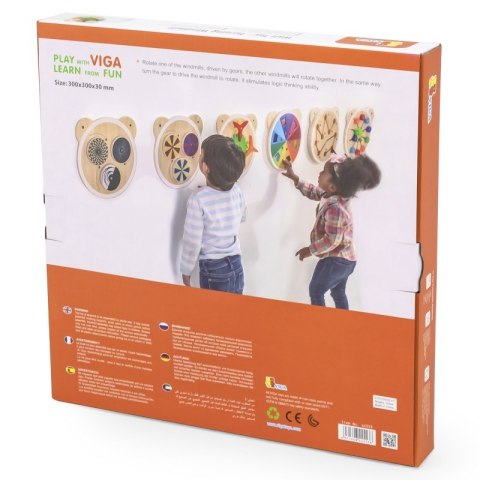 VIGA Drewniana Tablica Wiatraczki Certyfikat FSC Montessori VIGA Drewniana Tablica Wiatraczki Certyfikat FSC Montessori