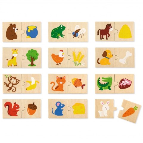 VIGA Drewniane Puzzle Nakarm Zwierzątko Co jedzą Zwierzęta Układanka VIGA Drewniane Puzzle Nakarm Zwierzątko Co jedzą Zwierzęta Układanka