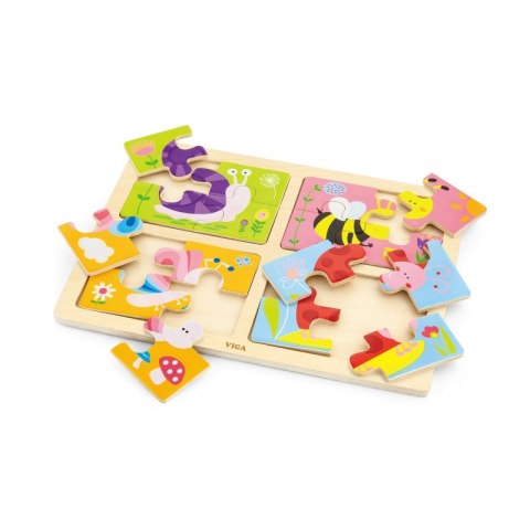 VIGA Drewniane Puzzle Owady 4w1 VIGA Drewniane Puzzle Owady 4w1