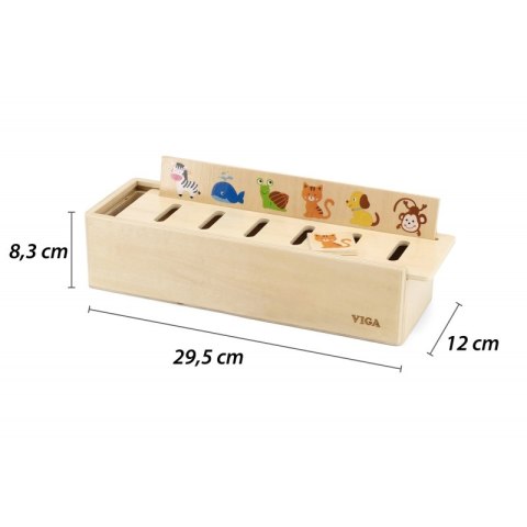 VIGA Drewniany Edukacyjny Sorter Gra Zwierzątka Owoce Warzywa Montessori VIGA Drewniany Edukacyjny Sorter Gra Zwierzątka Owoce Warzywa Montessori