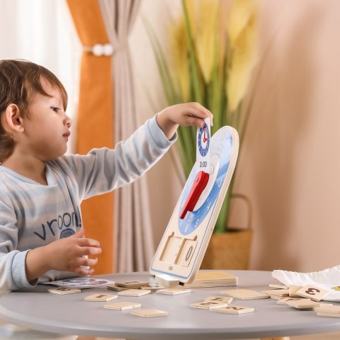 VIGA Drewniany Zegar Nauka Zegara Czasu Montessori VIGA Drewniany Zegar Nauka Zegara Czasu Montessori