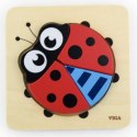 VIGA Pierwsze drewniane Puzzle maluszka Biedronka VIGA Pierwsze drewniane Puzzle maluszka Biedronka