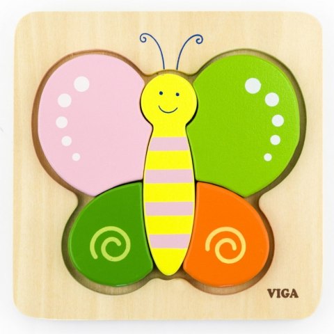 VIGA Pierwsze drewniane Puzzle maluszka Motylek VIGA Pierwsze drewniane Puzzle maluszka Motylek