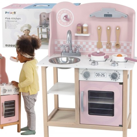 VIGA PolarB Drewniana Kuchnia z Akcesoriami Silver - Pink VIGA PolarB Drewniana Kuchnia z Akcesoriami Silver - Pink