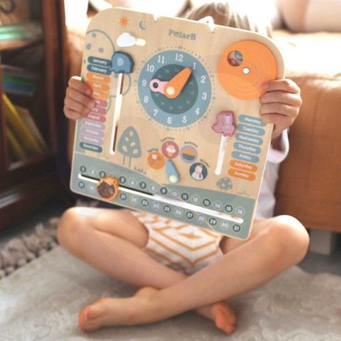 VIGA PolarB Drewniany Kalendarz i Zegar Montessori VIGA PolarB Drewniany Kalendarz i Zegar Montessori
