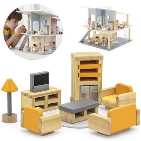 VIGA PolarB Zestaw Mebelków do Domku dla Lalek Salon VIGA PolarB Zestaw Mebelków do Domku dla Lalek Salon