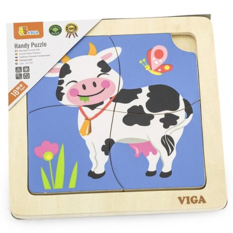 VIGA Poręczne Drewniane Puzzle Krówka VIGA Poręczne Drewniane Puzzle Krówka