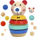 TOOKY TOY Drewniana Układanka Piramidka Kształty Miś 11 el. TOOKY TOY Drewniana Układanka Piramidka Kształty Miś 11 el.