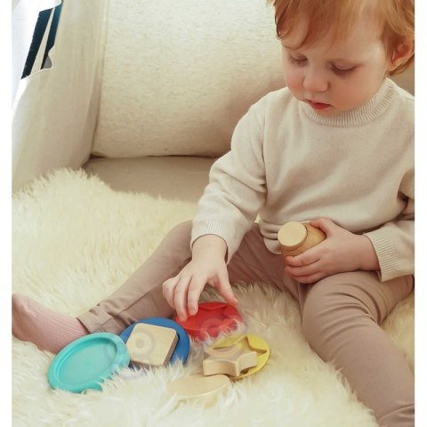 TOOKY TOY Drewniana Układanka Piramidka Kształty Miś 11 el. TOOKY TOY Drewniana Układanka Piramidka Kształty Miś 11 el.