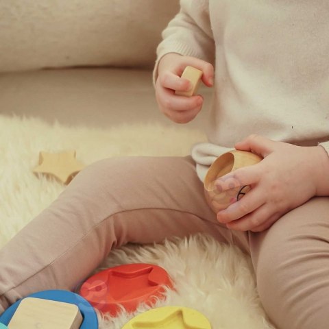 TOOKY TOY Drewniana Układanka Piramidka Kształty Miś 11 el. TOOKY TOY Drewniana Układanka Piramidka Kształty Miś 11 el.