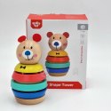 TOOKY TOY Drewniana Układanka Piramidka Kształty Miś 11 el. TOOKY TOY Drewniana Układanka Piramidka Kształty Miś 11 el.