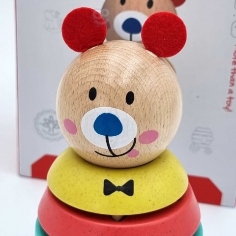 TOOKY TOY Drewniana Układanka Piramidka Kształty Miś 11 el. TOOKY TOY Drewniana Układanka Piramidka Kształty Miś 11 el.