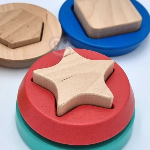 TOOKY TOY Drewniana Układanka Piramidka Kształty Miś 11 el. TOOKY TOY Drewniana Układanka Piramidka Kształty Miś 11 el.