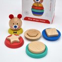 TOOKY TOY Drewniana Układanka Piramidka Kształty Miś 11 el. TOOKY TOY Drewniana Układanka Piramidka Kształty Miś 11 el.
