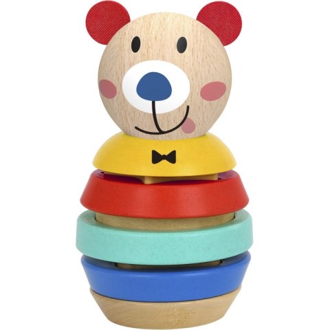 TOOKY TOY Drewniana Układanka Piramidka Kształty Miś 11 el. TOOKY TOY Drewniana Układanka Piramidka Kształty Miś 11 el.