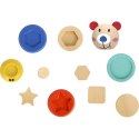 TOOKY TOY Drewniana Układanka Piramidka Kształty Miś 11 el. TOOKY TOY Drewniana Układanka Piramidka Kształty Miś 11 el.