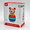 TOOKY TOY Drewniana Układanka Piramidka Kształty Miś 11 el. TOOKY TOY Drewniana Układanka Piramidka Kształty Miś 11 el.