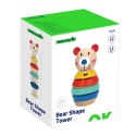 TOOKY TOY Drewniana Układanka Piramidka Kształty Miś 11 el. TOOKY TOY Drewniana Układanka Piramidka Kształty Miś 11 el.