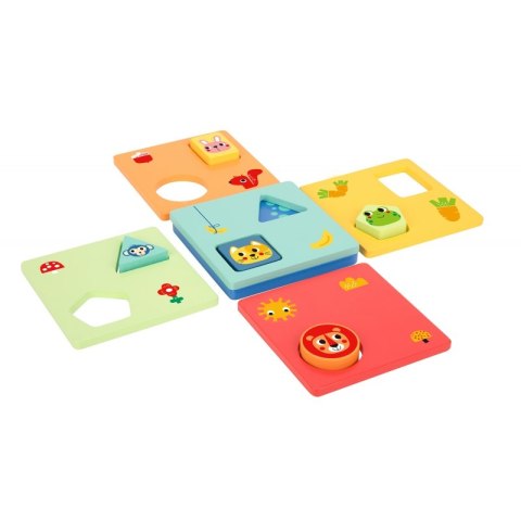 TOOKY TOY Układanka Montessori Kształty i Kolory Zwierzątka 6 Planszy FSC TOOKY TOY Układanka Montessori Kształty i Kolory Zwierzątka 6 Planszy FSC