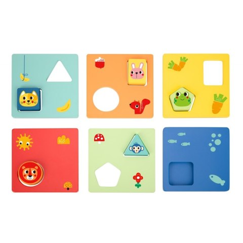 TOOKY TOY Układanka Montessori Kształty i Kolory Zwierzątka 6 Planszy FSC TOOKY TOY Układanka Montessori Kształty i Kolory Zwierzątka 6 Planszy FSC