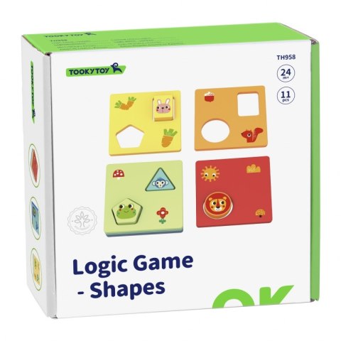 TOOKY TOY Układanka Montessori Kształty i Kolory Zwierzątka 6 Planszy FSC TOOKY TOY Układanka Montessori Kształty i Kolory Zwierzątka 6 Planszy FSC