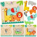 Tooky Toy Drewniane Puzzle Montessori Wielowarstwowe Tablica Zwierzątka Leśne 7 el. Tooky Toy Drewniane Puzzle Montessori Wielowarstwowe Tablica Zwierzątka Leśne 7 el.