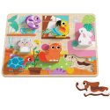 Tooky Toy Drewniane Puzzle Montessori Zwierzątka Dom Dopasuj Kształty Tooky Toy Drewniane Puzzle Montessori Zwierzątka Dom Dopasuj Kształty