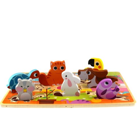 Tooky Toy Drewniane Puzzle Montessori Zwierzątka Dom Dopasuj Kształty Tooky Toy Drewniane Puzzle Montessori Zwierzątka Dom Dopasuj Kształty