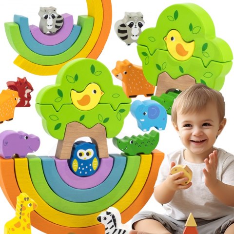 VIGA Drewniana Tęcza Układanka Klocki Kreatywne Montessori VIGA Drewniana Tęcza Układanka Klocki Kreatywne Montessori