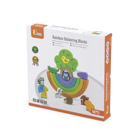 VIGA Drewniana Tęcza Układanka Klocki Kreatywne Montessori VIGA Drewniana Tęcza Układanka Klocki Kreatywne Montessori