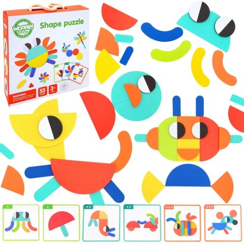 WOOPIE GREEN Drewniana Układanka Montessori 40 Wzorów do Odtworzenia 55 el. Certyfikat FSC WOOPIE GREEN Drewniana Układanka Montessori 40 Wzorów do Odtworzenia 55 el. Certyfikat FSC