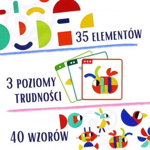 WOOPIE GREEN Drewniana Układanka Montessori 40 Wzorów do Odtworzenia 55 el. Certyfikat FSC WOOPIE GREEN Drewniana Układanka Montessori 40 Wzorów do Odtworzenia 55 el. Certyfikat FSC