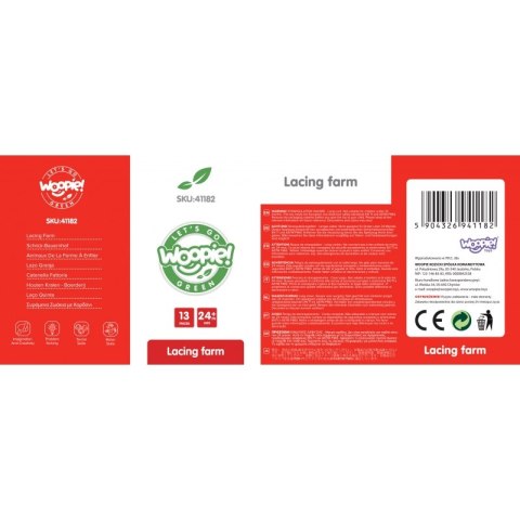 WOOPIE GREEN Drewniane Klocki do Nawlekania Zwierzęta Farma 13 el. WOOPIE GREEN Drewniane Klocki do Nawlekania Zwierzęta Farma 13 el.