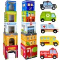 WOOPIE GREEN Układanka Kostki Miasto Pojazdy w Pudełkach + Figurki 10 el. WOOPIE GREEN Układanka Kostki Miasto Pojazdy w Pudełkach + Figurki 10 el.