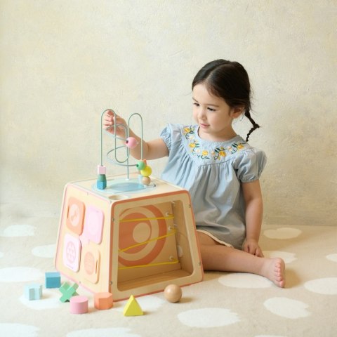 CLASSIC WORLD Drewniana Kostka Edukacyjna Sensoryczna 6w1 CLASSIC WORLD Drewniana Kostka Edukacyjna Sensoryczna 6w1