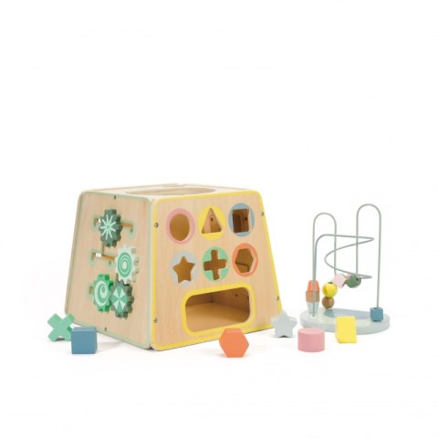 CLASSIC WORLD Drewniana Kostka Edukacyjna Sensoryczna 6w1 CLASSIC WORLD Drewniana Kostka Edukacyjna Sensoryczna 6w1