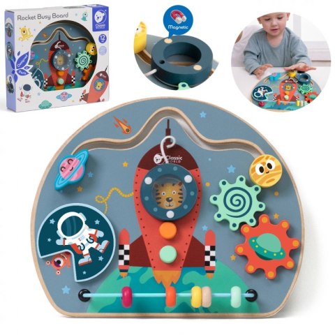 CLASSIC WORLD Tablica Manipulacyjna Wielofunkcyjna 6w1 Rakieta CLASSIC WORLD Tablica Manipulacyjna Wielofunkcyjna 6w1 Rakieta