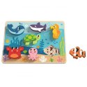 TOOKY TOY Drewniane Puzzle Montessori Świat Morza Rybki Żółwik Kształty TOOKY TOY Drewniane Puzzle Montessori Świat Morza Rybki Żółwik Kształty