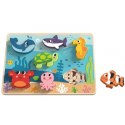 TOOKY TOY Drewniane Puzzle Montessori Świat Morza Rybki Żółwik Kształty TOOKY TOY Drewniane Puzzle Montessori Świat Morza Rybki Żółwik Kształty