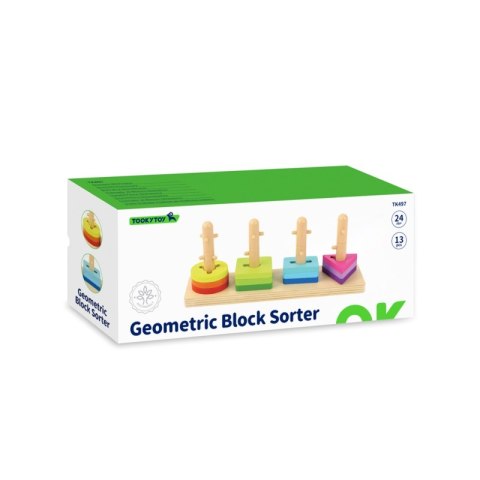TOOKY TOY Sorter Kształtów z Kolorowymi Blokami Montessori TOOKY TOY Sorter Kształtów z Kolorowymi Blokami Montessori