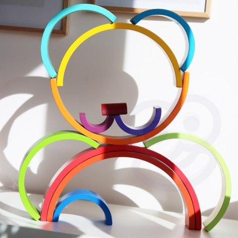 TOOKY TOY Układanka Drewniane Klocki Montessori Tęcza TOOKY TOY Układanka Drewniane Klocki Montessori Tęcza
