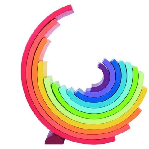 TOOKY TOY Układanka Drewniane Klocki Montessori Tęcza TOOKY TOY Układanka Drewniane Klocki Montessori Tęcza