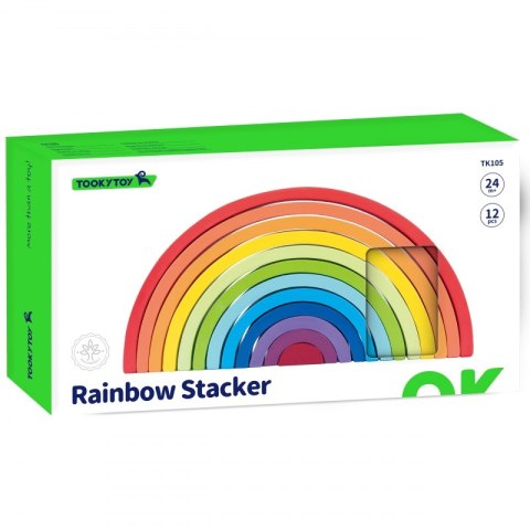 TOOKY TOY Układanka Drewniane Klocki Montessori Tęcza TOOKY TOY Układanka Drewniane Klocki Montessori Tęcza