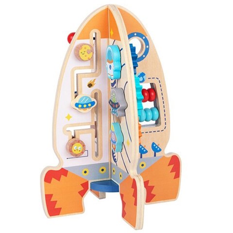 Tooky Toy Duża Drewniana Zabawka Edukacyjna Wielofunkcyjna Rakieta Tooky Toy Duża Drewniana Zabawka Edukacyjna Wielofunkcyjna Rakieta