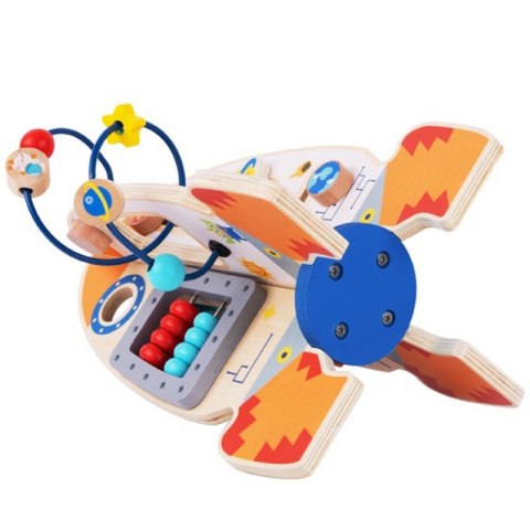 Tooky Toy Duża Drewniana Zabawka Edukacyjna Wielofunkcyjna Rakieta Tooky Toy Duża Drewniana Zabawka Edukacyjna Wielofunkcyjna Rakieta