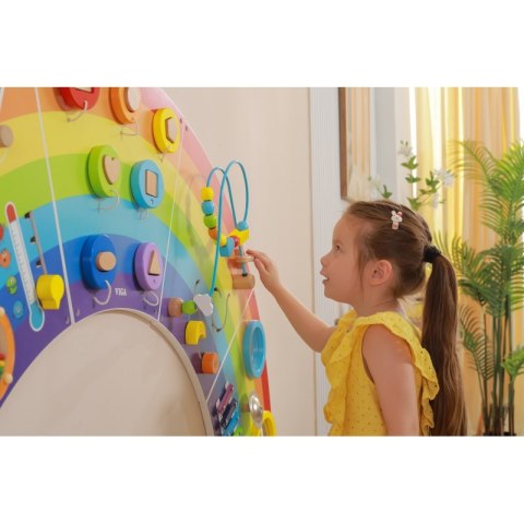 VIGA Drewniana Tablica Sensoryczno-Manipulacyjna EDU Tęcza Certyfikat FSC VIGA Drewniana Tablica Sensoryczno-Manipulacyjna EDU Tęcza Certyfikat FSC