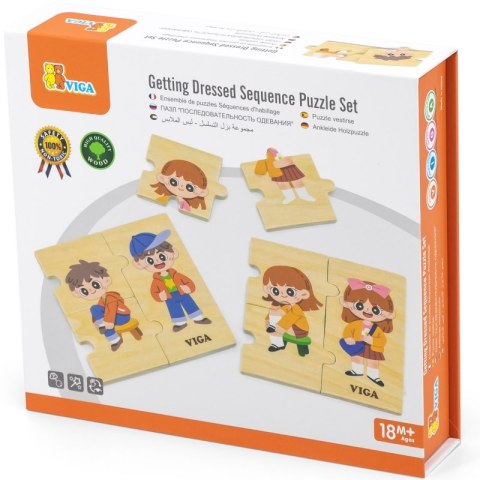 VIGA Drewniana Układanka Edukacyjna Dzieci Ubieranie Puzzle VIGA Drewniana Układanka Edukacyjna Dzieci Ubieranie Puzzle