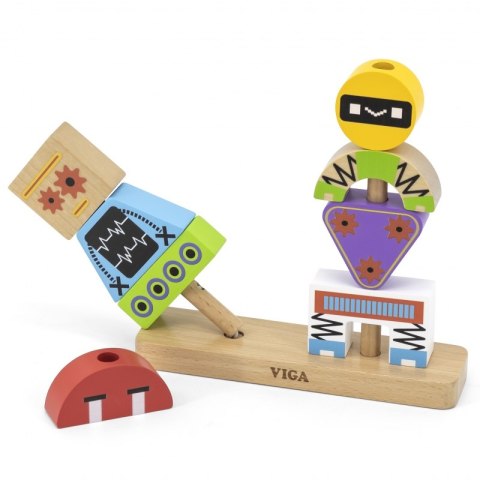 VIGA Układanka Piramidka Roboty + Wzory 8 el. VIGA Układanka Piramidka Roboty + Wzory 8 el.